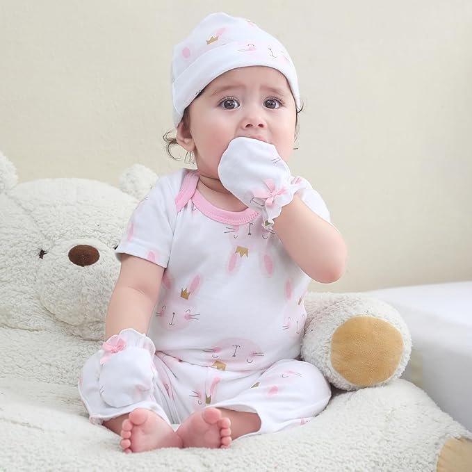 Baby Hats Mittens and Socks Set Cotton Newborn Hat Beanie Soft Infant Girls Boys Caps Gloves 0-6 month
