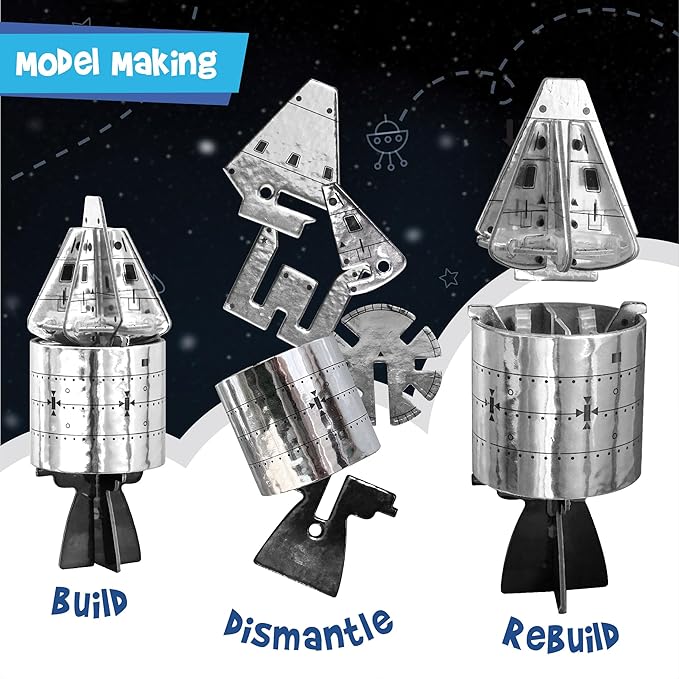 Imagimake Mapology Man's Journey to Moon | NASA Mission Apollo 11 | Rocket & Satellite Model Making Set | Space Toys for ages 8-13 | Educational Science Kits for Kids Age 8-12 | Gifts for Boys & Girls