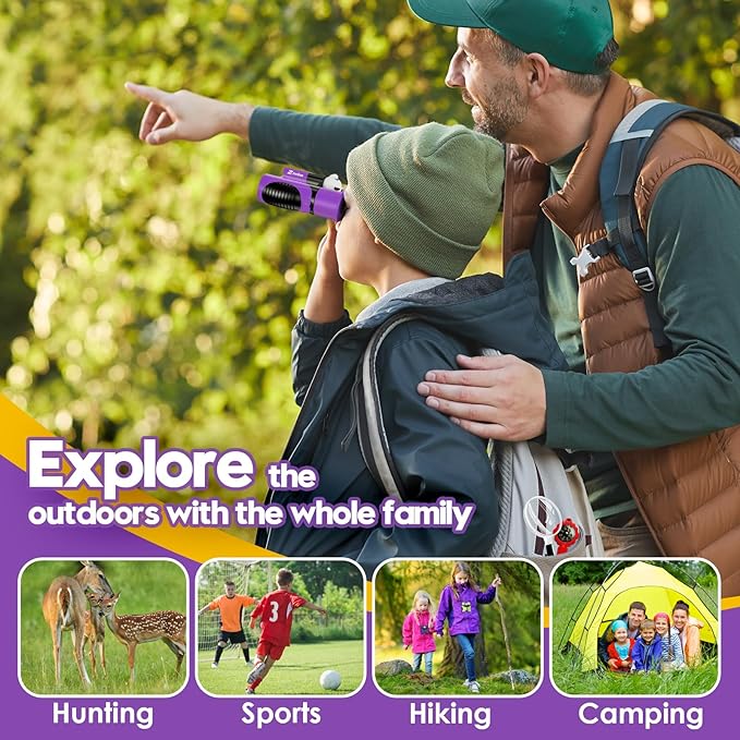 Binoculars for Kids, Toys for 3-12 Year Old Girls and Boys, Bird Watching Hiking 4 5 6 7 8 9 Year Old Girl Boy Christmas Birthday Gifts, Outdoor Toys for Kid Set with Magnifying Glass & Compass