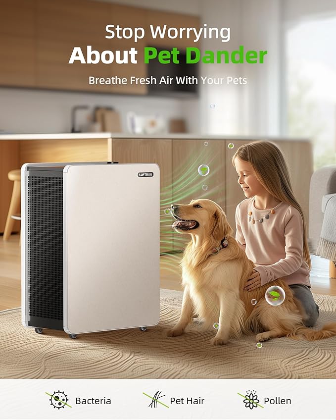 Air Purifier for Large Room: True HEPA Air Filter for Allergies Pets Asthma Smoke Air Cleaner - 3522 Sq Ft Coverage Removes 99.9% of Dust Pet Dander Mold Odors Pollen