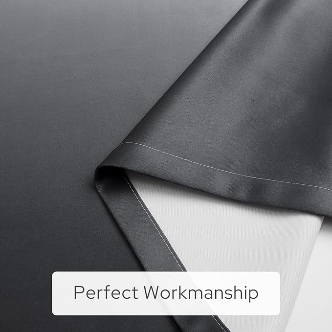 HOMEIDEAS Gray Grey Ombre Blackout Curtains, 52 X 84 Inch Length Gradient Color Room Darkening Curtains with Grommet Thermal Insulated Window Drapes for Living Room, Bedroom, 2 Panels