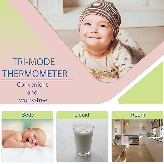 Amplim Non-Contact Forehead Thermometer for Adults, Kids & Infants | Ampmed No-Touch Medical Grade Temporal Fever Thermometer with Case, Nurse Accessories for Work, FDA-Cleared Pink Termometro Digital