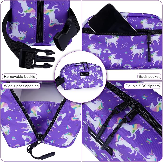 Cerbonny Small Freezable Cooler Bag for Work, School, Travel - Insulated Lunch Bag for Kids/Adults, Mini Size Fits Yogurt - Suitable for 3+ (Purple Unicorn)