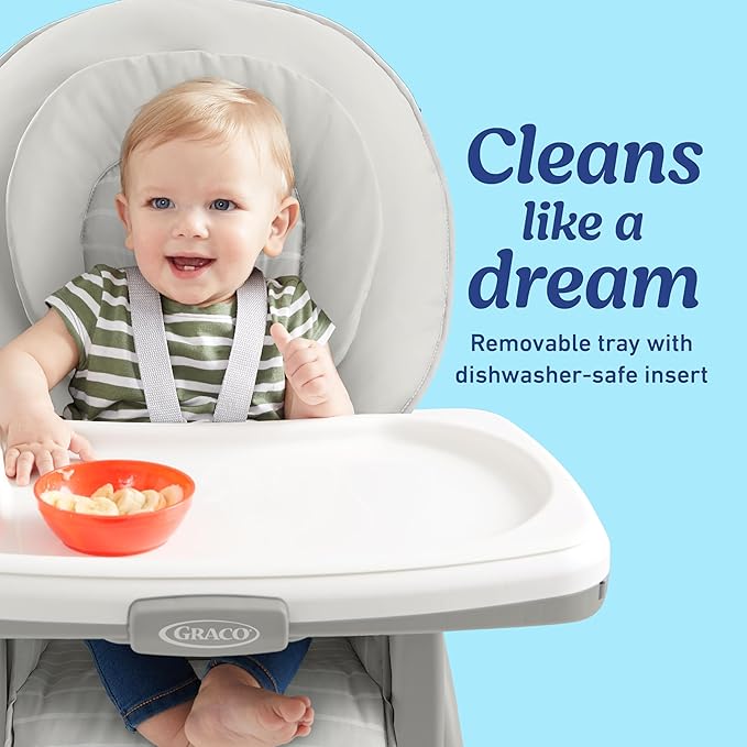 Graco Table2Table LX 6-in-1 Highchair, Willow with Infant Head Support & One-Hand Removable Tray