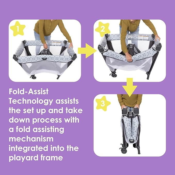 Baby Trend Lullaby Nursery Suite EZ-Fold Playard with Portable Rocking Lounger, Madrid Plaid