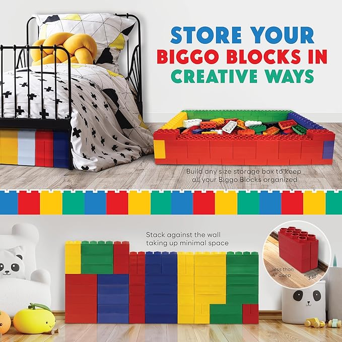 Big Blocks for Kids Ages 4-8, Indoor & Outdoor Blocks for Kids Jumbo Games, Large Building Blocks (24 PC) Beginner Set