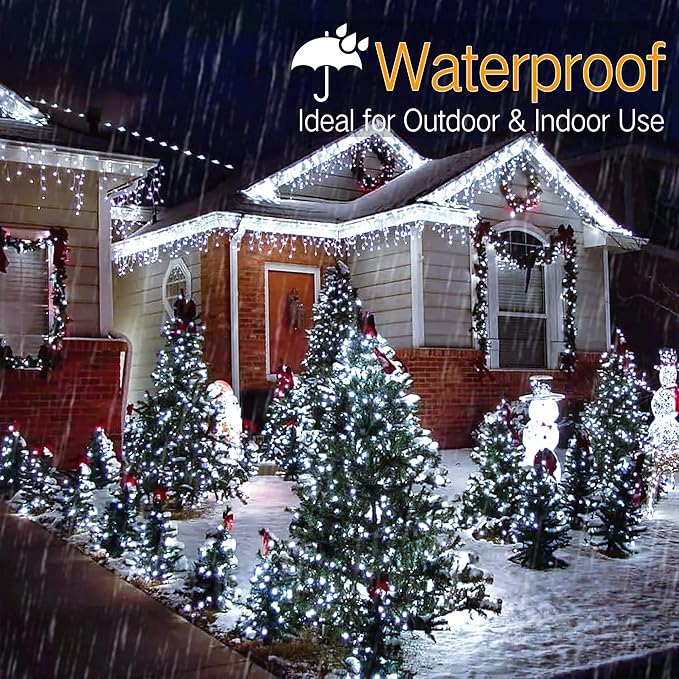 Brizled Cool White Christmas Lights, 33ft 100 LED Christmas Tree Lights, 5mm Wide Angle Xmas Light, Connectable 120V UL Certified Xmas Light String for Tree Party Wedding Home Indoor Outdoor Decor