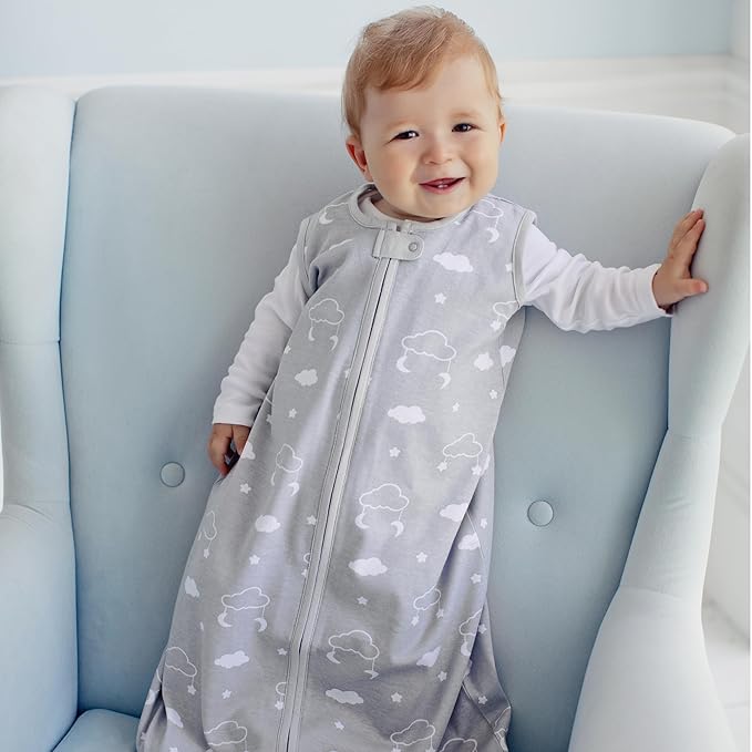 Baby Sleep Sack 1.0 TOG, Organic Cotton Baby Wearable Blanket with Two-Way Zipper, Swaddle Transition Baby Sleeping Bag, All-Season Sleep Sack for Newborn Infant Toddler Boy Girl, 24-48 Months, 1-Pack
