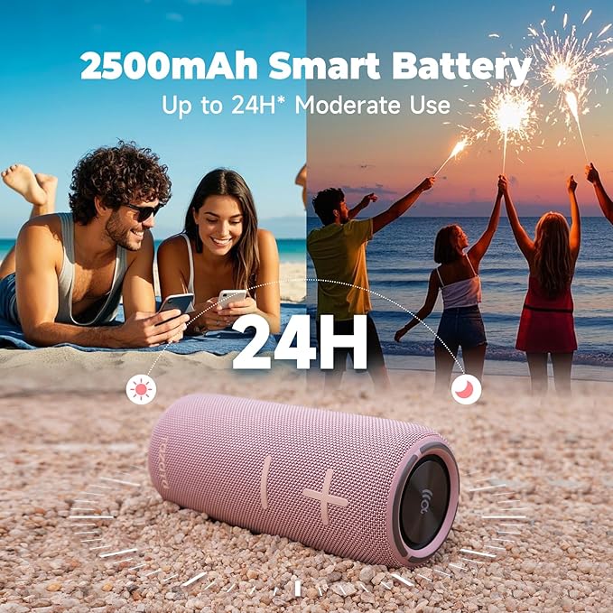 Bluetooth Speaker,30W Portable Wireless Speaker with TWS,IPX7 Waterproof, 8H Playtime, LED Lights,for Pool/Beach/Shower, Blue Gifts, Electronic Gifts