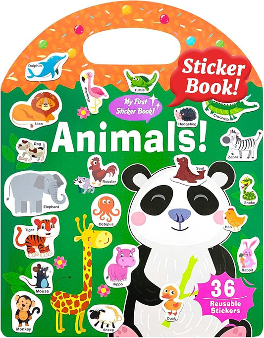 Benresive Reusable Sticker Books for Kids 2-4, Sticker Books for Toddlers 1-3 2-4, Toddler Travel Toys Activities Crafts Gifts - Animals