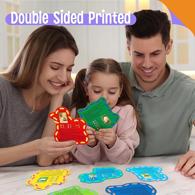 9 PCS Kids Lacing Cards, 9 Double Sided Farm Animals Sewing Cards with 9 Colorful Laces, Educational & Learning Toys for Preschoolers, Kids Ages 3+
