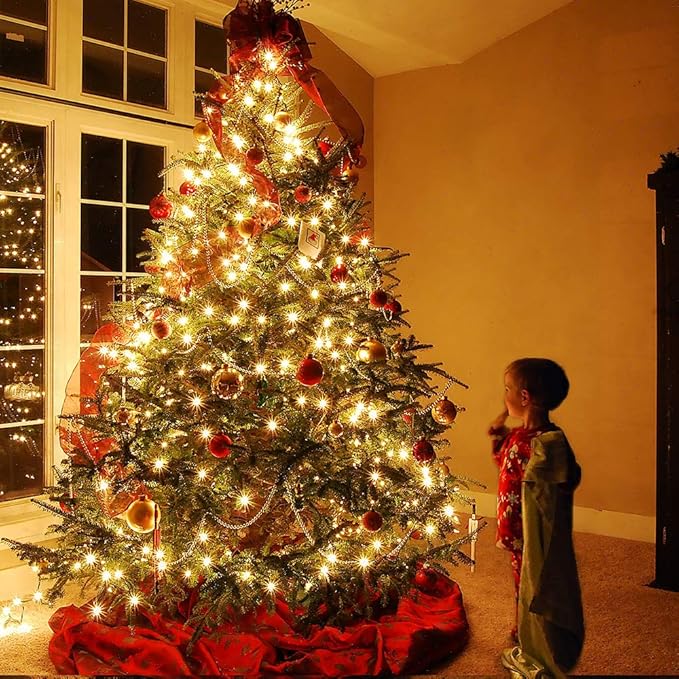 Brizled 4 Pack LED Christmas Lights, 100 LED 33ft Christmas String Lights, 120V UL Certified Connectable Xmas Tree Light Mini Xmas Light for Home Tree Patio Indoor and Outdoor Decorations, Warm White