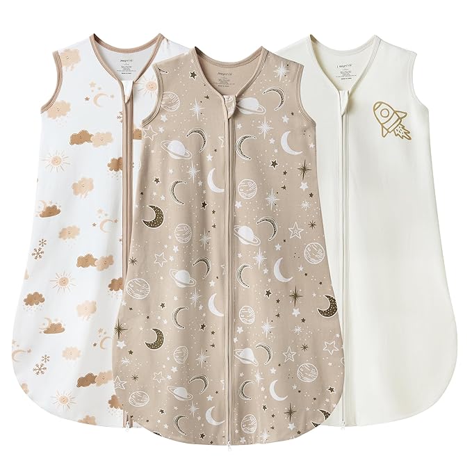 JELLYMONI Baby Sleep Sack 12-18 Months Wearable Blanket for Baby, 100% Cotton 2 Pack Infant Toddler Sleeping Sack Lightweight Soft 2-Way Zipper Sleepsack