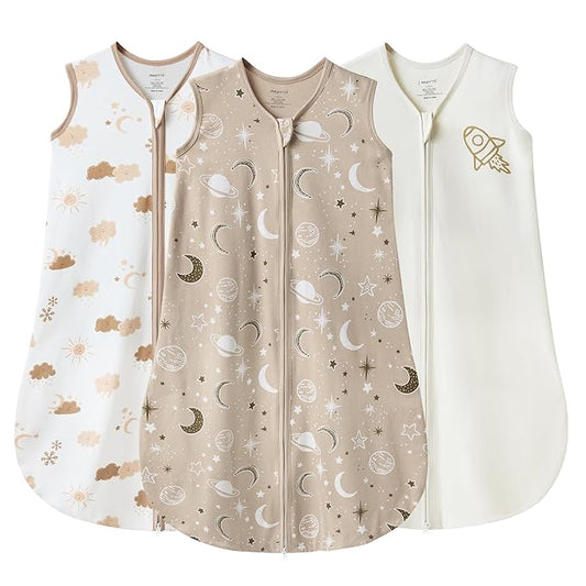 JELLYMONI Baby Sleep Sack 12-18 Months Wearable Blanket for Baby, 100% Cotton 2 Pack Infant Toddler Sleeping Sack Lightweight Soft 2-Way Zipper Sleepsack
