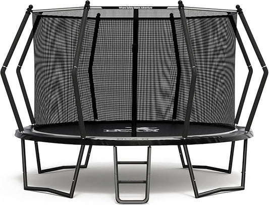 BCAN 8FT 10FT 12FT 14FT 15FT 16FT Recreational Trampoline with Enclosure for Kids Adults, ASTM Approved, Outdoor Trampolines with Ladder for Kids