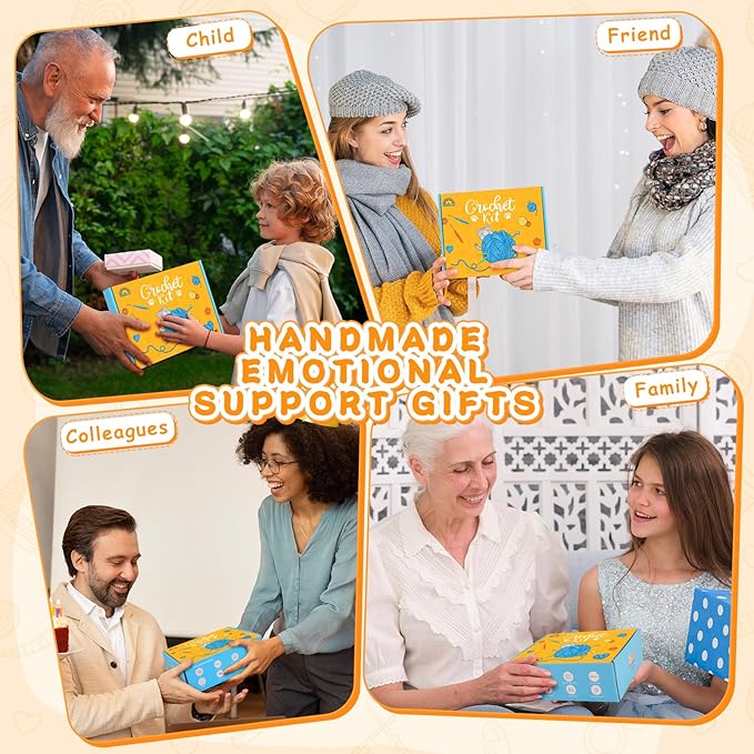 Crochet Kit for Beginners - 4PCS Dumpster Fire Complete Crochet Starter Kit with Step-by-Step Video Tutorials, Beginner Crochet Kits for Adults Kids Women, Funny Crochet Gifts