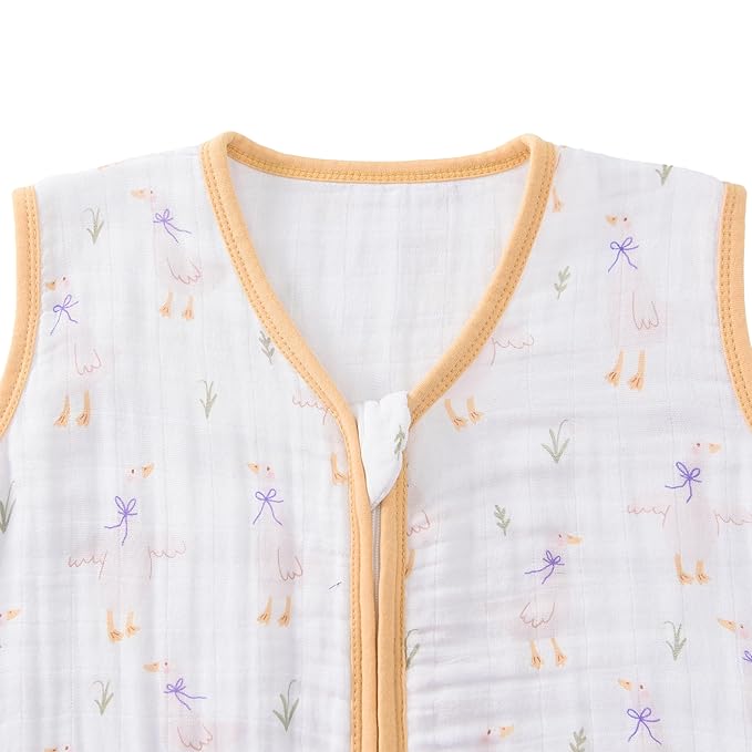 Baby Sleep Sack 2-4 T Baby Wearable Blanket 100% Organic Cotton 0.5 TOG Toddler Sleep Sacks 2- Way Zipper Soft 4 Layers 2T 3T 4T Goose