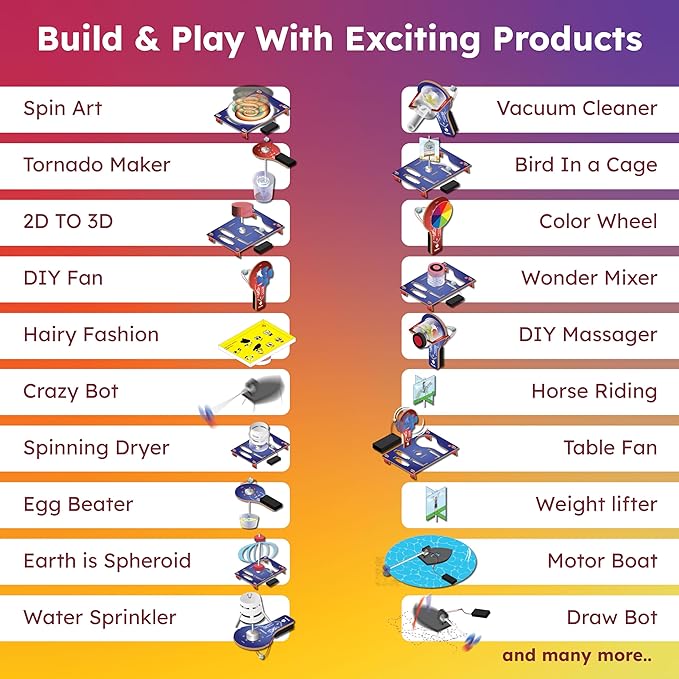 Butterfly EduFields STEM Kit for Kids Ages 6-12 | Build 20+ Motor Machines & DIY Engineering Projects | Science Gift for Boys & Girls | Robotics & Learning Toy