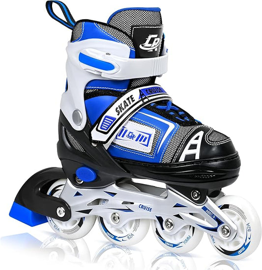 Adjustable Inline Skates for Kids, Teens, and Adults – ABEC-7 Bearings, PU Wheels, Comfortable Fit, for Indoor and Outdoor Skating