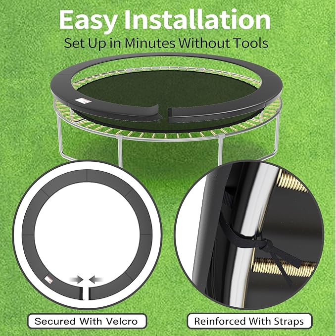16FT/15FT/14FT/12FT/10FT Trampoline Safety Pad Replacement, Round Trampoline Spring Protection Cover, Fits 16FT/15FT/14FT/12FT/10FT Frames, Water-Resistant Trampoline Accessories