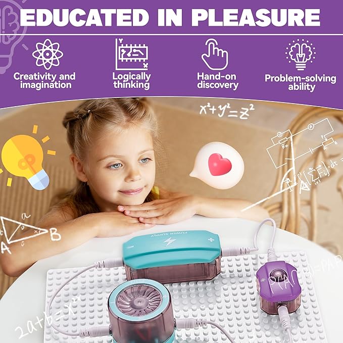 Circuit Board for Kids, SMILESSKIDDO 34 PCS DIY Electronics Exploration Kit with 70+ Projects, Physics Science Experiments Kit, School Family STEM Kits Educational Toy Gift for Kids 6+