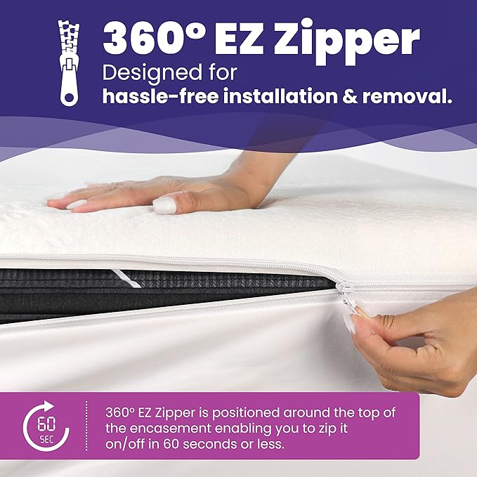 Cal King Size Waterproof Bamboo Mattress Encasement by Slumberfy - Premium Skin-Safe Mattress Protector with 360° EZ Zipper, Lab-Tested Bed Bug Protection, Zippered Encasement (72x84 in)