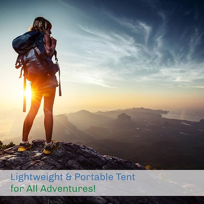 2-Person Dome Tent – Easy Set Up Shelter with Rain Fly and Carrying Bag for Camping