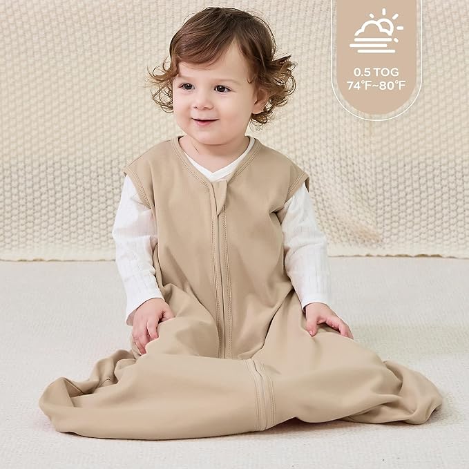 JELLYMONI Baby Sleep Sack 12-18 Months Wearable Blanket for Baby, 100% Cotton 2 Pack Infant Toddler Sleeping Sack Lightweight Soft 2-Way Zipper Sleepsack