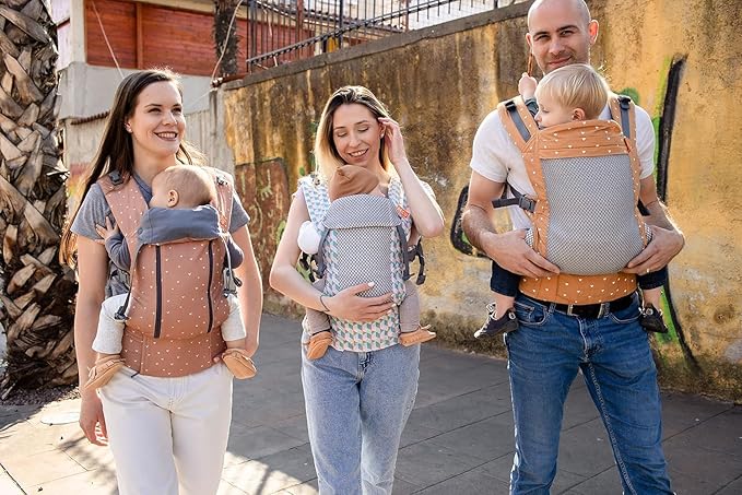 Beco Toddler Carrier - Breathable 3D Mesh Front-Carry & Backpack Style Carrier with Tall Supportive Back and Ergonomic Extra-Wide Seat for Children from 18months (20-60 lbs) - Cool Brick Heart