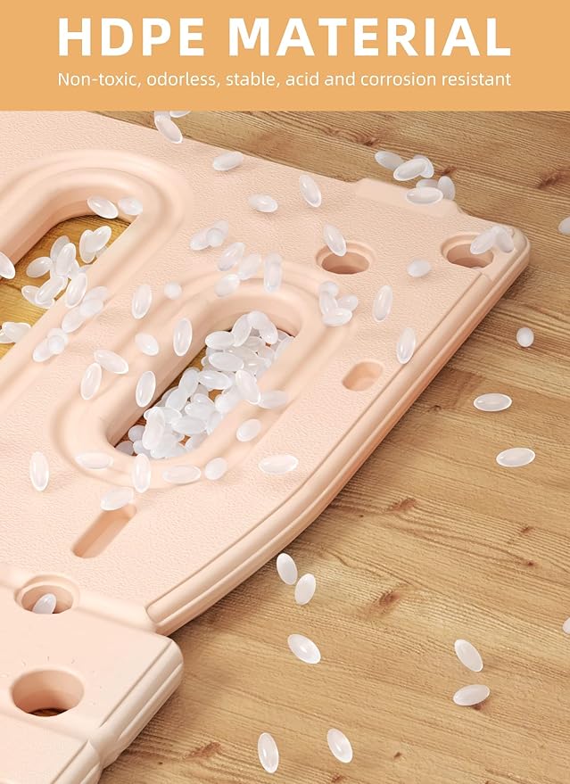 8 in 1 Toddler Slide, Kids Climber Slide with Storage Space and Non-Slip Steps, Indoor Outdoor Playset with Basketball Hoop and Telescope, Slide for Toddlers Age 1-3, Pink White