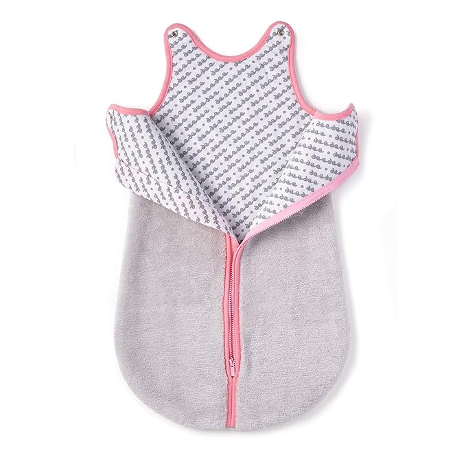 baby deedee Sleep Nest Teddy Baby Sleeping Bag, Gray Bubble Gum, Small (0-6 Month) (168)
