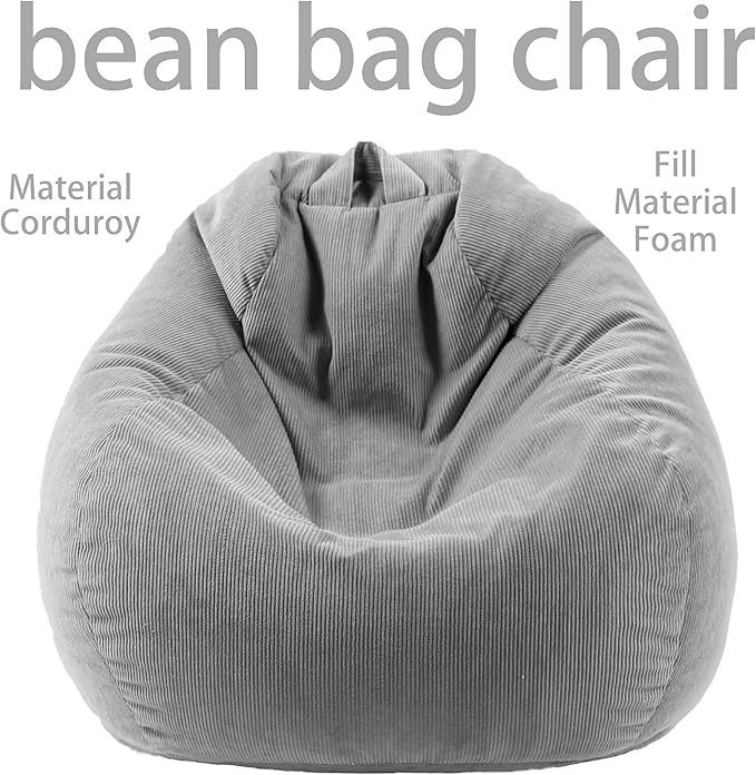 Bean Bag Chairs for Kids Chair Round Sofa Memory Foam Filling Reading Gaming Sofa for Living Room Bedroom