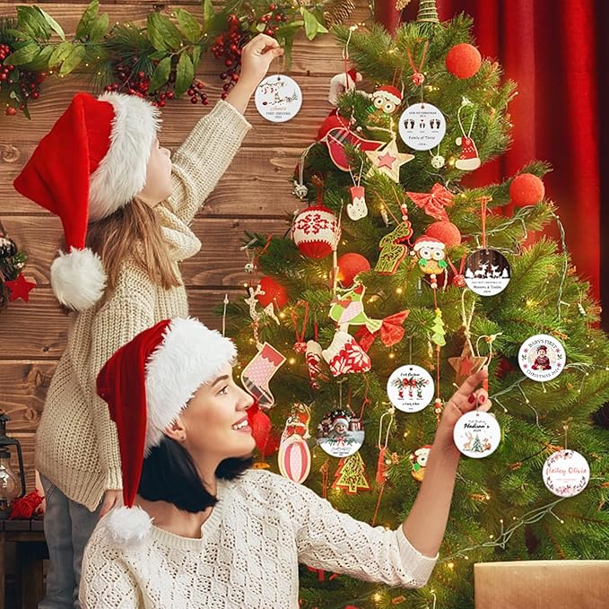 Baby's First Christmas Ornament 2025, Personalized Photo Ornaments for Christmas Tree, Custom Name Keepsake Ornament for Newborn, New Baby Gift, Xmas Tree Decoration