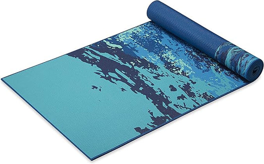 Gaiam Yoga Mat - Premium 6mm Print Reversible Extra Thick Non Slip Exercise & Fitness Mat for All Types of Yoga, Pilates & Floor Workouts (68" x 24" x 6mm Thick)