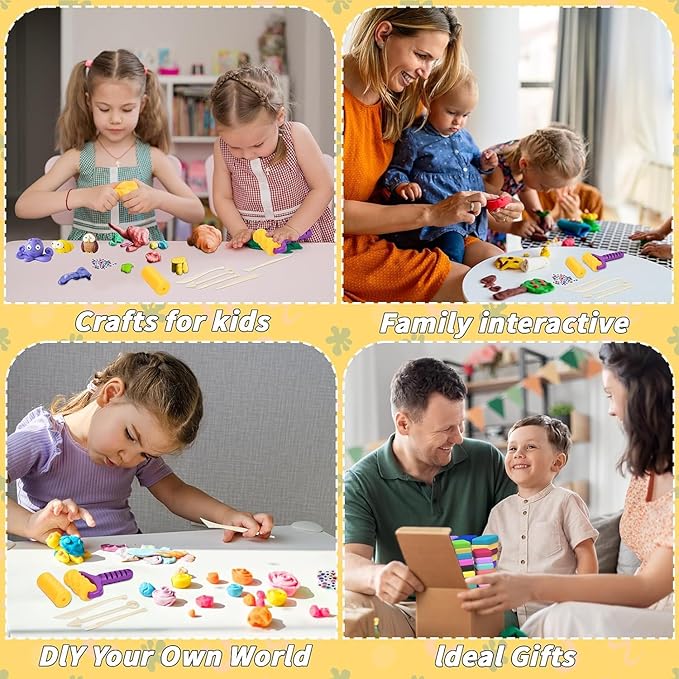 Air Dry Clay for Kids,90 Colors Modeling Model Magic Clay,DIY Molding Clay Starter Kit with Sculpting Tools,Soft and Non-Sticky,Art and Crafts for Boys & Girls 3-12 Years Old.