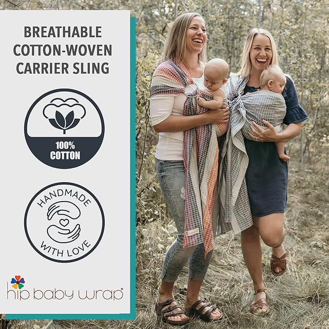 Hip Baby Wrap Ring Sling Baby Carrier for Infants and Toddlers - Beautiful, 100% Soft Cotton Baby Wraps Carrier for Babies 8-35 lbs - Perfect Baby Shower Gifts Moms and Dads - Nursing Cover (Sky)