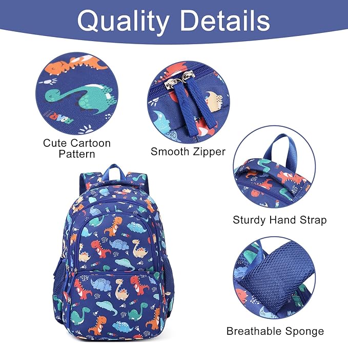CLUCI Kids Backpack for Boys Bookbags Preschool Toddler Daycare School Bag Elementary Kindergarten Lightweight Waterproof Bluey Backpack Dinosaurs