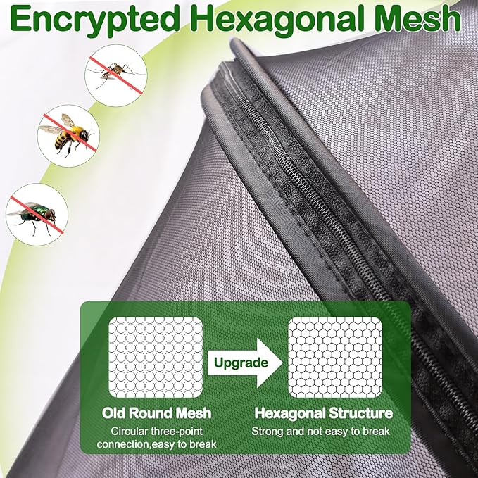 Baby Mosquito Net for Stroller Sun Shade, 2-in-1 Stroller Cover for Sun Protection with Two-Way Zipper and Storage Bag, Breathable Strollers Bug Net Suitable for Bassinet, Cradle, Car Seat – Black