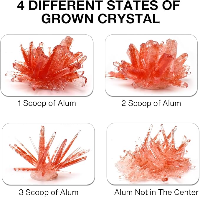 BenBen Crystal Growing Kit for Kids, Grow 6 Crystals with Light Up Display Stand, Educational STEM Toys for Girls and Boys, Science Kit for Kids Age 8-14, Birthday Gifts Science Experiments