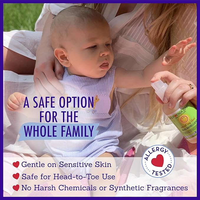California Baby Natural Bug Spray | DEET Free Mosquito Repellent | Baby + Kids Bug Spray | Citronella Spray | Great Smell | 192 mL / 6.5 oz.