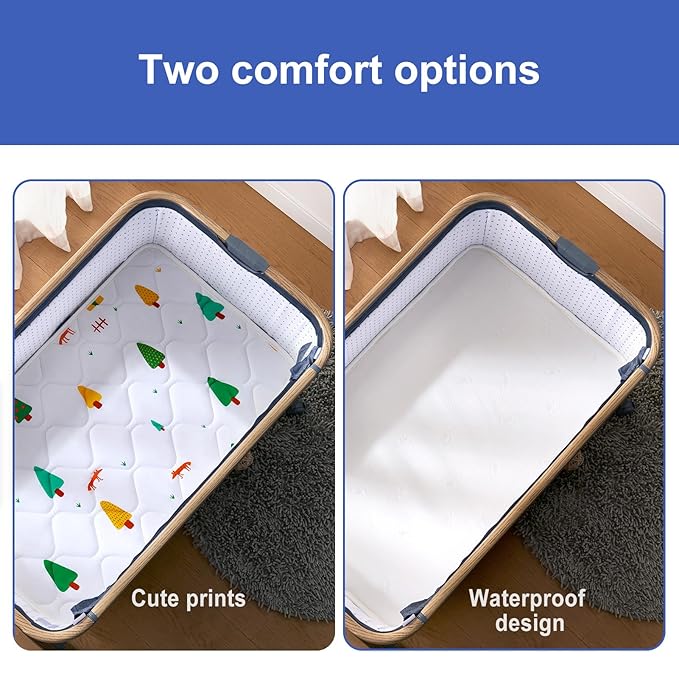 Baby Bassinet Mattress 32 x 18 inches- Firm Support and Comfort Premium Foam,Noiseless and Odorless,Hypoallergenic Small Crib Mattress, Fits Moses Basket, Dual Sided with Soft Breathable Fabric