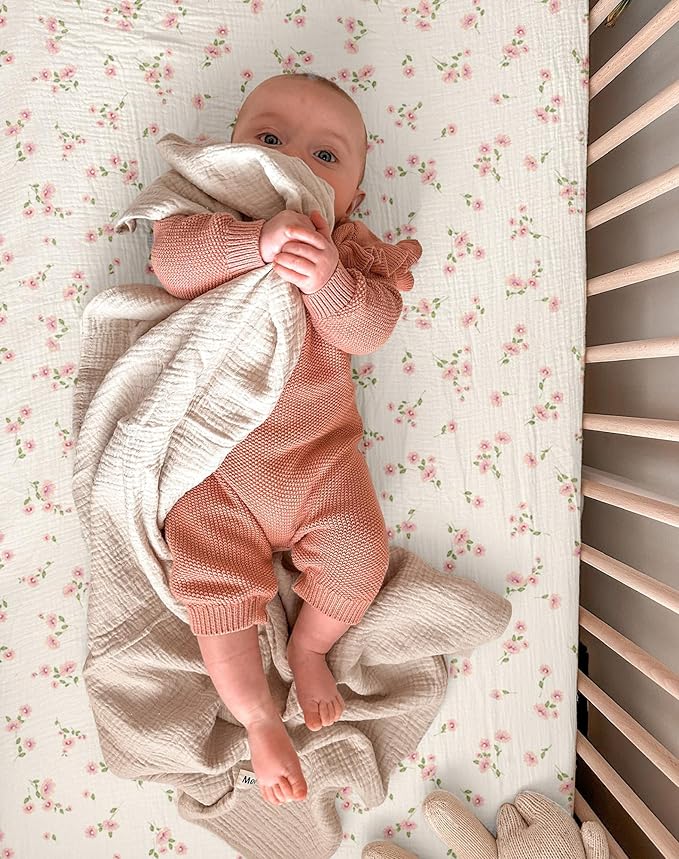 Bassinet Sheet for Baby Boy and Girl 2 Pack, Fitted Sheets for Rectangle, Oval, Hourglass Bassinet Mattress, Muslin Moses Basket Sheets with Neutral Style (Rosy)