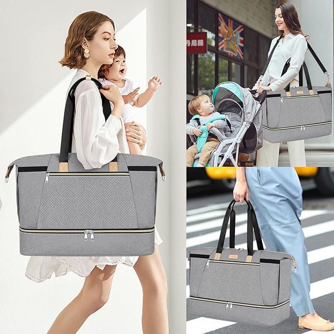 ITIEZY Diaper Bag Tote for Baby - Large Mommy Bag with Portable Changing Pad Pacifier Case, Hospital Bags Travel Baby Bag