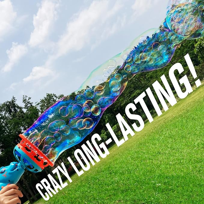 Electric Dinosaur Bubble Machine Gun for Kids Ages 4-8, Big Dino Bubble Blaster with Bubble in Giant Bubble Design, Outdoor Backyard Toys Fun for Toddlers 1-3-5 Birthday Parties