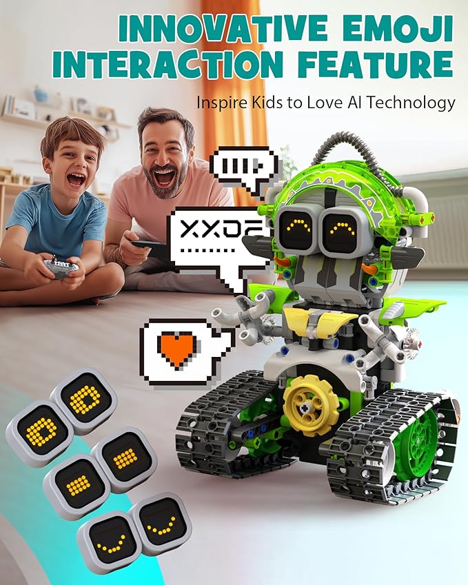 5in1 STEM AI Robot Toys Building Set, 478Pcs APP & Remote Control Engineering Erector Blocks for Kids Age 6-8, Coding Interactive Educational Christmas Birthday Gift for 10-12 Year Boys & Girls