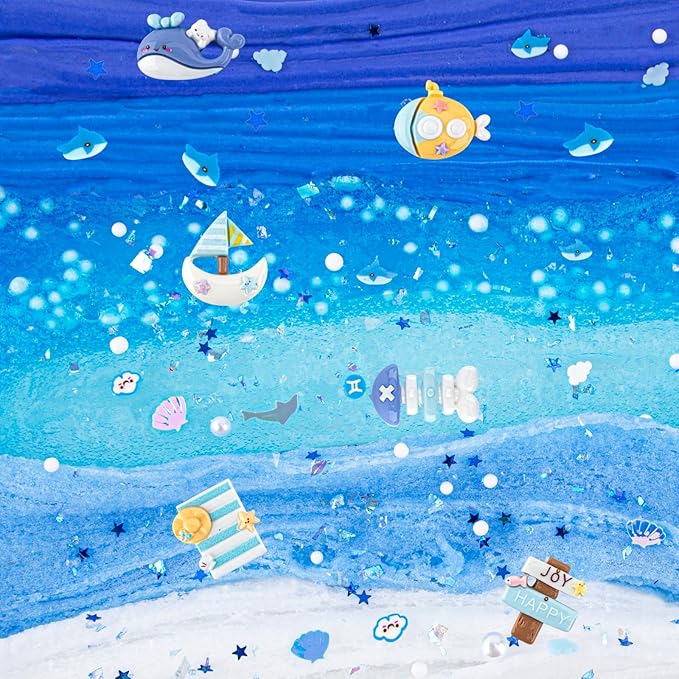 6 Packs Slemes, Blue Slime Kit - Cloud Slime kit for Boys Girls Ages 8-12, for Kids Slime Set Party kit Goodie Bag Stuffers, 4 5 6 7 8 9 10 Year Old Girl Birthday Gift Cute Stuff