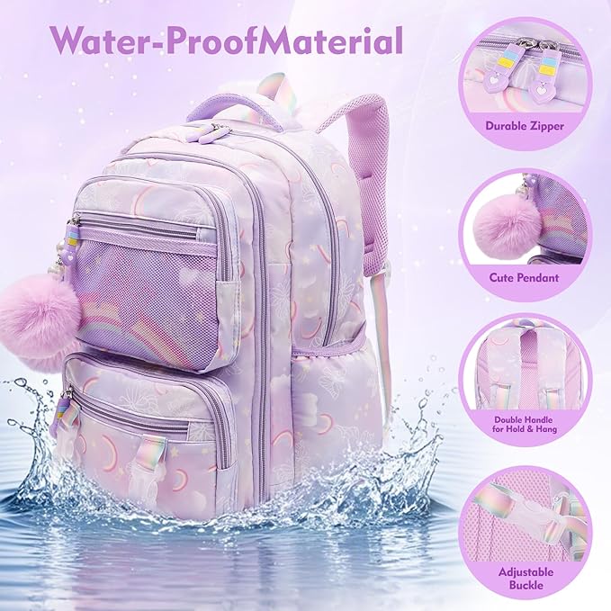 Aesthetic Kawaii Rainbow Backpack