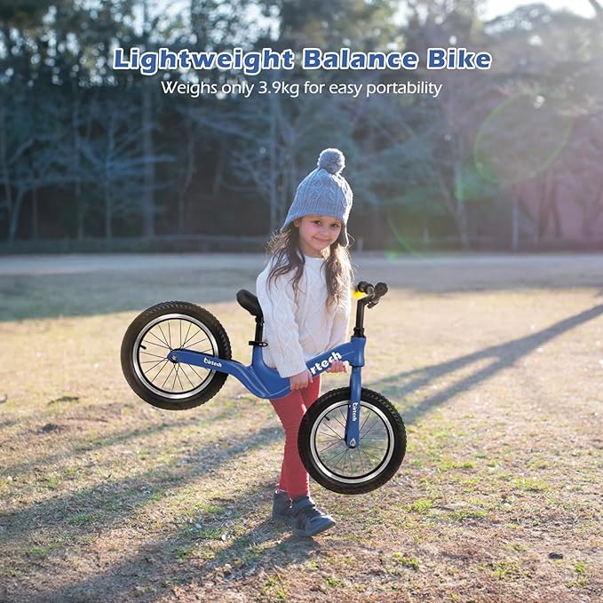 14" Kids Balance Bike for 3,4,5,6 Year Old Boys and Girls, Air Tires with Magnesium Alloy Frame, Lightweight No Pedal Toddler Training Bicycle