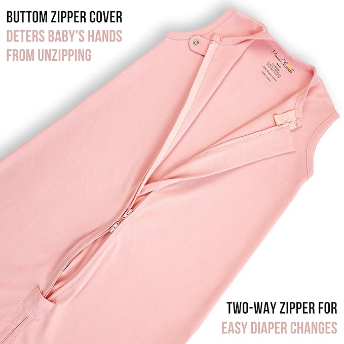 Baby Sleep Sack 1.0 TOG, Organic Cotton Baby Wearable Blanket with Two-Way Zipper, Swaddle Transition Baby Sleeping Bag, All-Season Sleep Sack for Newborn Infant Toddler Boy Girl, 2-Pack, 12-18 Month