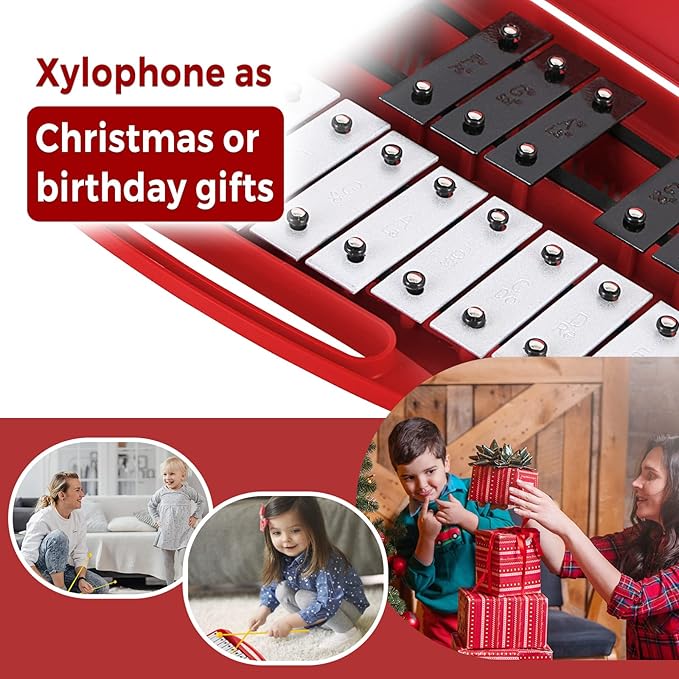 EASTROCK 25 Notes Glockenspiel Xylophone for Kids, Professional Music Teaching, Gifts